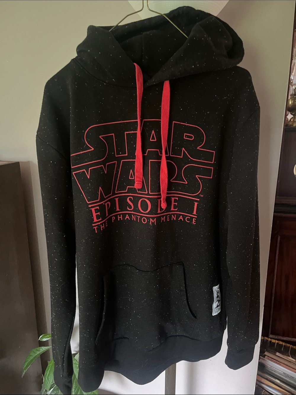 Star Wars 25th Anniversary Phantom Menace  Pullover Hoodie-Speckled/Red Accents